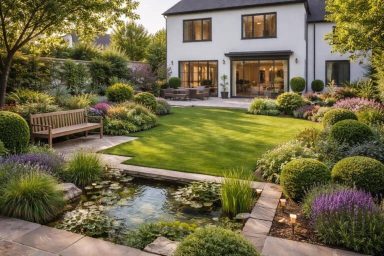 découvrez des jardins magnifiquement réaménagés après une rénovation lourde de la maison, alliant esthétique et fonctionnalité pour un nouvel espace de vie extérieur.