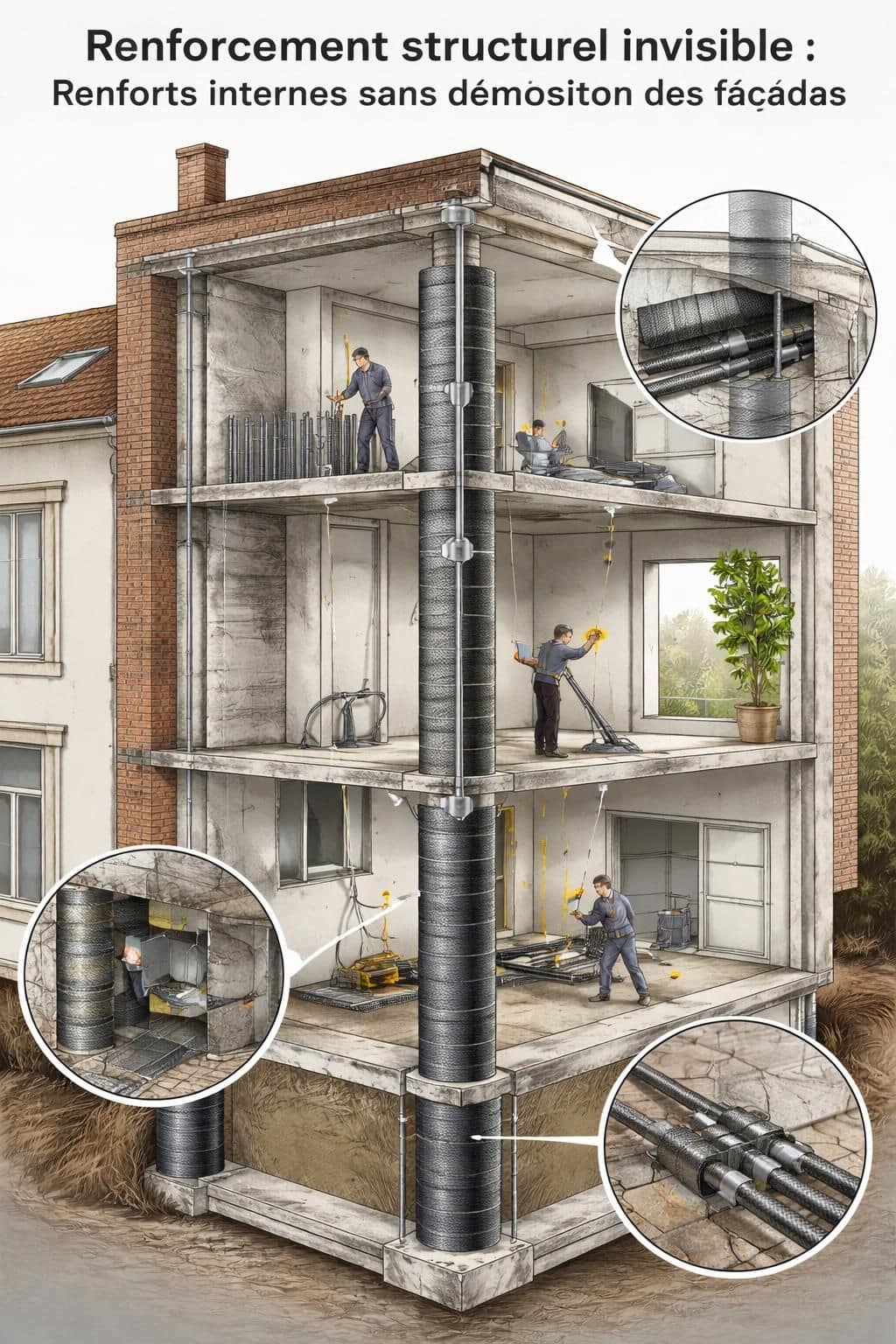 découvrez des techniques efficaces pour renforcer une structure tout en préservant l'intégrité des façades, sans aucune intervention visible extérieure.