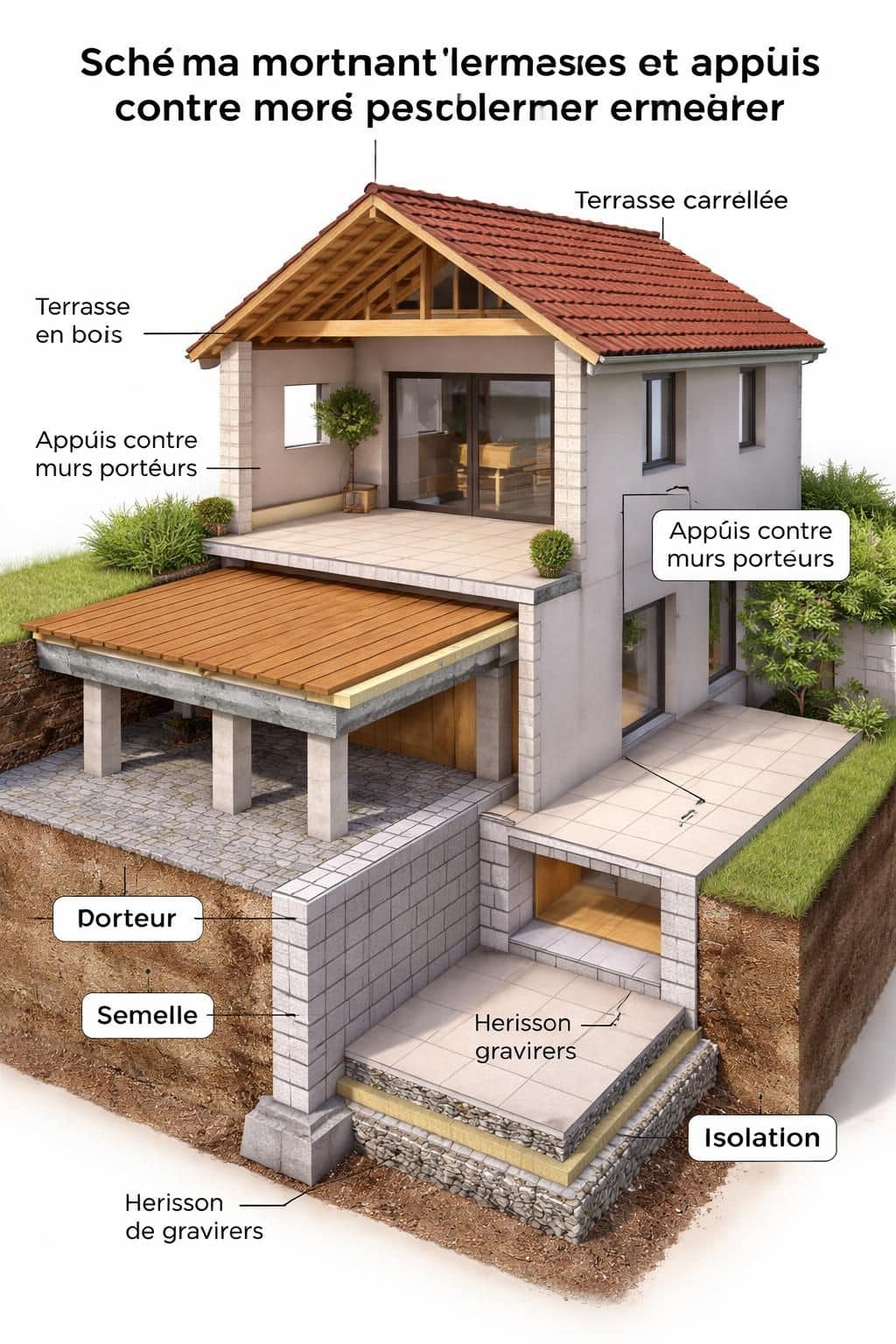 d&eacute;couvrez comment concevoir et installer des terrasses et appuis solides contre les murs porteurs pour assurer s&eacute;curit&eacute; et durabilit&eacute; &agrave; votre construction.